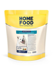 Сухий гіпоалергенний корм для дорослих собак середніх порід HOME FOOD Форель та рис, 300 г
