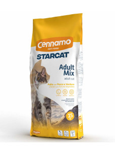 Сухий корм для дорослих котів Cennamo StarCat Mix з куркою, рибою та овочами, 18 кг