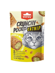 Лакомство для кошек Wanpy Подушечки с курицей и кошачьей мятой 60 г