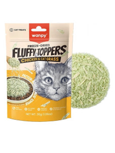 Лакомство-топпинг для кошек Wanpy с курицей и кошачьей травой 30 г