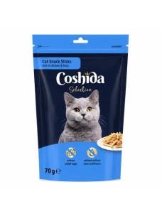 Лакомства для кошек, мини-полоски с курицей и тунцом Coshida Selection Cat Snack Mini-Strips rich in Chicken & Tuna, 70 г
