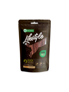 Ласощі для собак, сушена качка, смужки, Nature's Protection Lifestyle, 75г