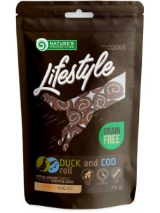 Ласощі рулетики для собак з качкою та тріскою Nature's Protection Lifestyle 75 г