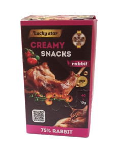 Лакомство для кошек Lucky Star крем-пюре с мясом кролика в шоубоксе 40 × 10 г