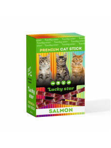 Лакомство для кошек Lucky Star жевательные палочки с филе лосося в шоубоксе 60 шт по 5 г