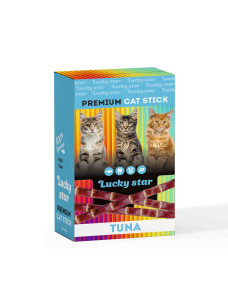 Лакомство для кошек Lucky Star жевательные палочки с филе тунца в шоубоксе 60 × 5 г
