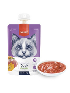 Жидкий корм для кошек крем-пюре утка с тыквой, дой-пак Wanpy 90 г