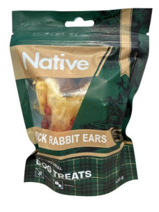 Лакомство Native для собак, кроличьи ушки с уткой, 100 г