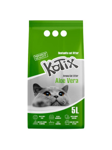 Бентонітовий наповнювач для туалету котів із ароматом алое вера Kotix Aloe Vera 5 л