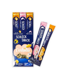 Набір рідких ласощів Coshida Creamy Snack - для котів, з птахом й лівером та лососем (7 стіків по 15 г)