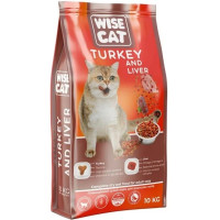 Сухой корм для кошек с индейкой и печенью Wise Cat Turkey and liver 10 кг