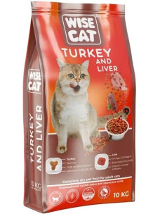 Сухий корм для котів індичка та печінка Wise Cat Turkey and liver 10 кг
