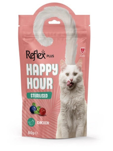 Лакомство для стерилизованных кошек с курицей, черникой и клюквой Reflex Plus Happy Hou60 г