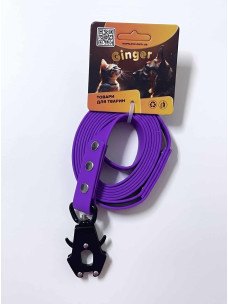 Повідець для собак Ginger ПВХ із карабіном-жабкою, 20 мм, 2 м, фіолетовий, 48283