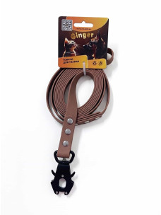 Повідець для собак Ginger ПВХ із карабіном-жабкою, 20 мм, 2 м, коричневий, 48285