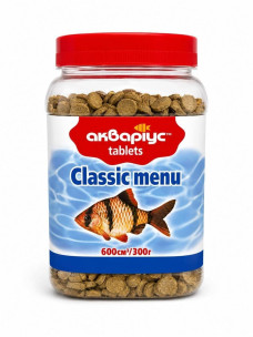 Корм для аквариумных рыб Аквариус Classic Menu таблетки 300 г