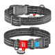 Ошейник для собак Collar 029411, хлопок, со светоотражающими элементами и QR-паспортом, 25 мм, 35–58 см, серый