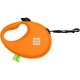 Поводок-рулетка для собак Waudog R-leash S, 3 м, до 12 кг, оранжевый, со светоотражающей лентой и контейнером для пакетов, 26274
