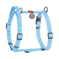 Шлейка для собак Collar из хлопка с QR-паспортом, H-образная, светоотражающая, голубая, M, ширина 20 мм, обхват A 43–60 см, B 50–80 см, 25922