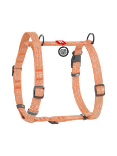 Шлея для собак Collar з бавовни з QR-паспортом, H-подібна, світловідбивна, помаранчева, M, ширина 20 мм, обхват A 43–60 см, B 50–80 см, 25924