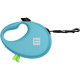 Поводок-рулетка для собак Waudog R-leash S, 3 м, до 12 кг, голубой, со светоотражающей лентой и контейнером для пакетов, 26272