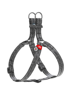Шлея для собак Collar з бавовни зі світловідбивними елементами, сіра, S, ширина 15 мм, обхват 40–55 см, 032411