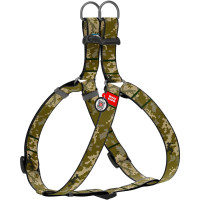 Шлейка для собак Waudog Nylon с QR-паспортом, рисунок милитари, S, 15 мм, обхват A=B 40–55 см, 330-4026