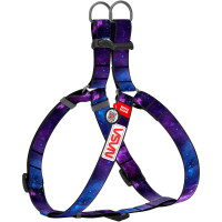 Шлейка для собак Waudog Nylon с QR-паспортом, рисунок NASA 21, M, 20 мм, 50–80 см, 4801-0148