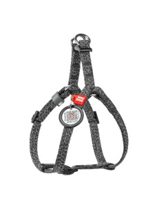 Шлея для собак Collar з бавовни з QR-паспортом, світловідбивна, сіра, XS, ширина 10 мм, обхват 30–40 см, 167011
