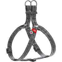 Шлейка для собак Collar из хлопка с QR-паспортом, светоотражающая, серая, L, ширина 25 мм, обхват 60–85 см, 033311