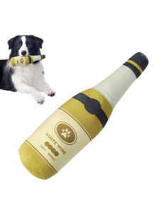 Плюшева іграшка для собак Пляшка WHITE WINE з пищалкою 30×9 см