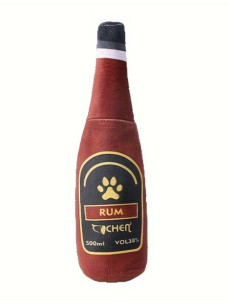 Плюшева іграшка для собак Пляшка RUM з пищалкою 28×8 см
