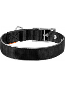 Нейлоновый двойной ошейник для собак Collar 64541 со светоотражающей вставкой, 40 мм, 60–72 см, черный