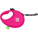 Поводок-рулетка для собак Waudog R-leash S, 3 м, до 12 кг, розовый, со светоотражающей лентой и контейнером для пакетов, 26277