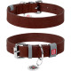 Кожаный ошейник для собак Waudog Classic 02186 с QR-паспортом, 25 мм, 38–49 см, коричневый