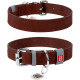 Шкіряний нашийник для собак Waudog Classic 02396 з QR-паспортом, 35 мм, 46–60 см, коричневий