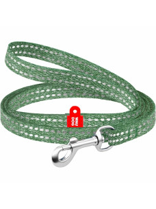 Поводок для котов и собак мелких пород Waudog Re-cotton 164418 из хлопка, светоотражающий, 10 мм, 200 см, зеленый