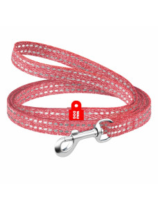 Поводок для котов и собак мелких пород Waudog Re-cotton 16443 из хлопка, светоотражающий, 10 мм, 200 см, красный