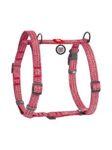 Шлея для собак Collar з бавовни з QR-паспортом, H-подібна, світловідбивна, червона, S, ширина 15 мм, обхват A 36–42 см, B 35–50 см, 25913