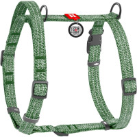 Шлейка для собак Collar из хлопка с QR-паспортом, H-образная, светоотражающая, зеленая, M, ширина 20 мм, обхват A 43–60 см, B 50–80 см, 259218