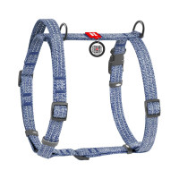 Шлейка для собак Collar из восстановленного хлопка с QR-паспортом, H-образная, светоотражающая, синяя, L, ширина 25 мм, обхват A 60–85 см, B 60–100 см, 259312