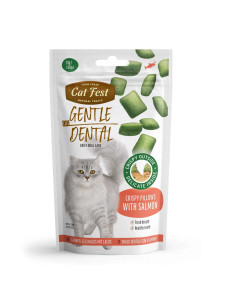 Лакомство для кошек PF Cat Fest хрустящие подушечки с лососевым кремом для чистки зубов, 30 г