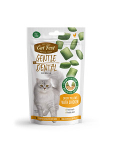 Лакомство для кошек PF Cat Fest хрустящие подушечки с куриным кремом для чистки зубов, 30 г
