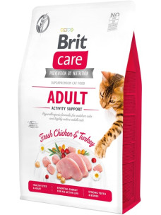 Корм Brit Care Cat GF Adult Activity Support з м'ясом курки та індички для активних і вуличних котів 2 кг