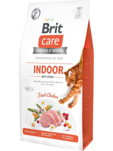 Корм Brit Care Cat GF Indoor Anti-stress з м'ясом курки для котів, які мешкають в приміщенні, 2 кг