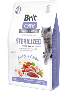 Корм Brit Care Cat GF Sterilized Weight Control з м'ясом качки та індички для стерилізованих котів з надмірною вагою, 2 кг