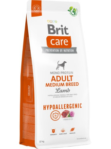 Корм для собак средних пород Brit Care Dog Hypoallergenic Adult Medium Breed гипоаллергенный с ягненком 12 кг