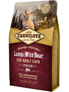 Сухой корм Carnilove Cat Sterilised для взрослых стерилизованных кошек с ягненком и кабаном 6кг