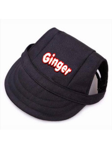 Кепка для собак GINGER черная бейсболка с регулируемой затяжкой L ОГ-45см