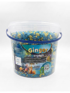 Грунт для аквариума Ginger Pro №23 Желто-голубой 5-10мм в ведре 3,5 кг